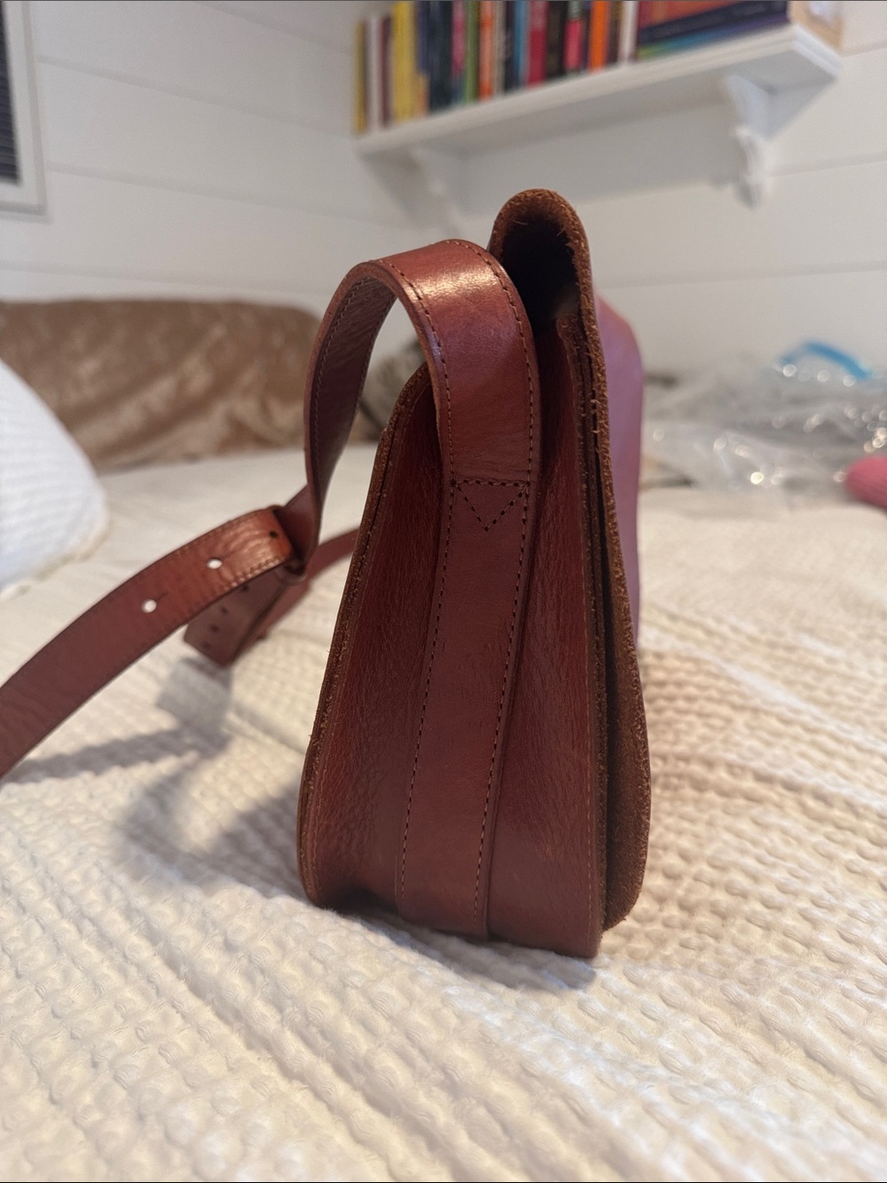 Lucky Brand Rustic Brown Leather Crossbody Satchel - Picture 3 of 13